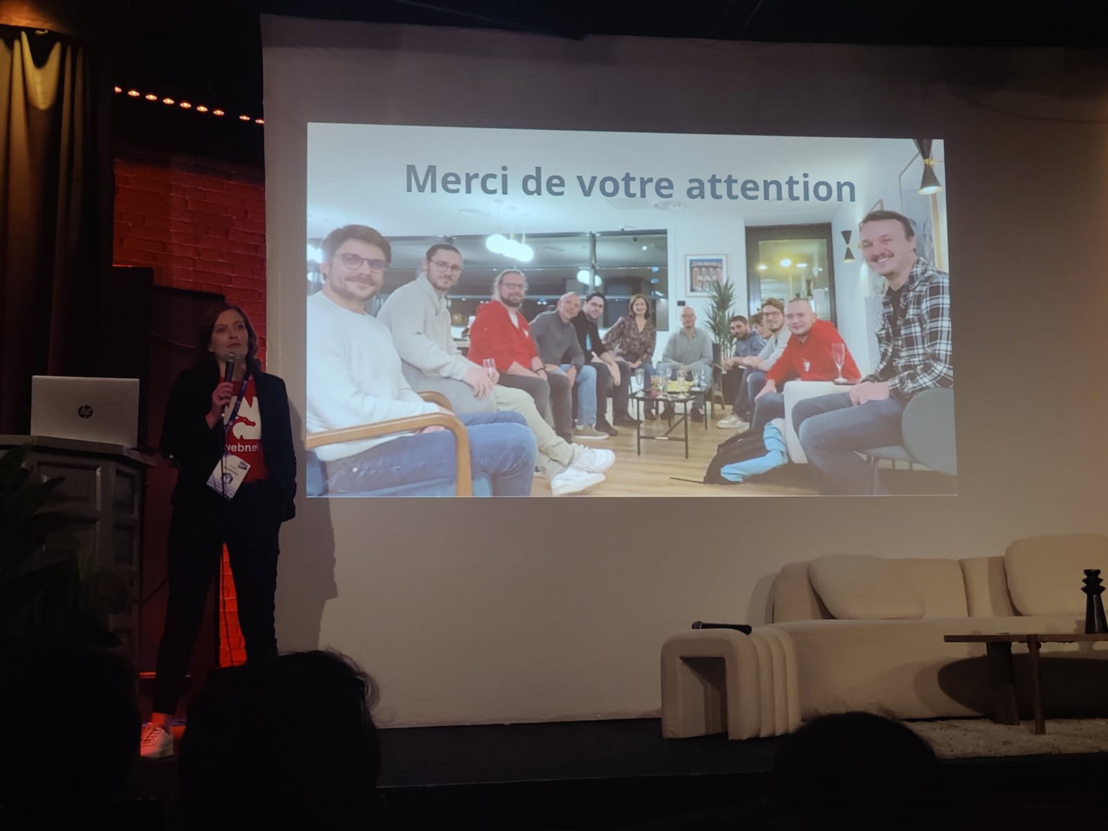 Photo présentation Sophie sur la scène de l'AFUP DAY
