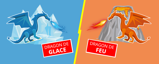 Dragon forces bleu et orange