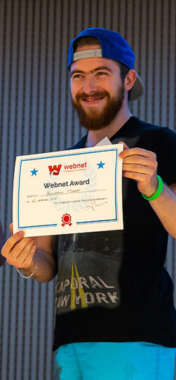 Portrait de Benjamin aux Webnet Awards